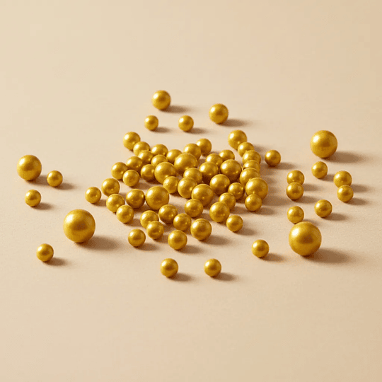 Sprinkles Perlada Dorada Para Tortas - Perlas Comestibles Dorado Oscuro Perla Oro