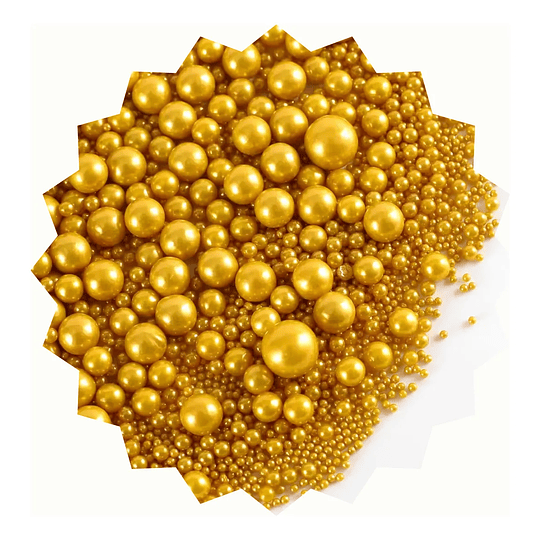 Sprinkles Perlada Dorada Para Tortas - Perlas Comestibles Dorado Oscuro Perla Oro