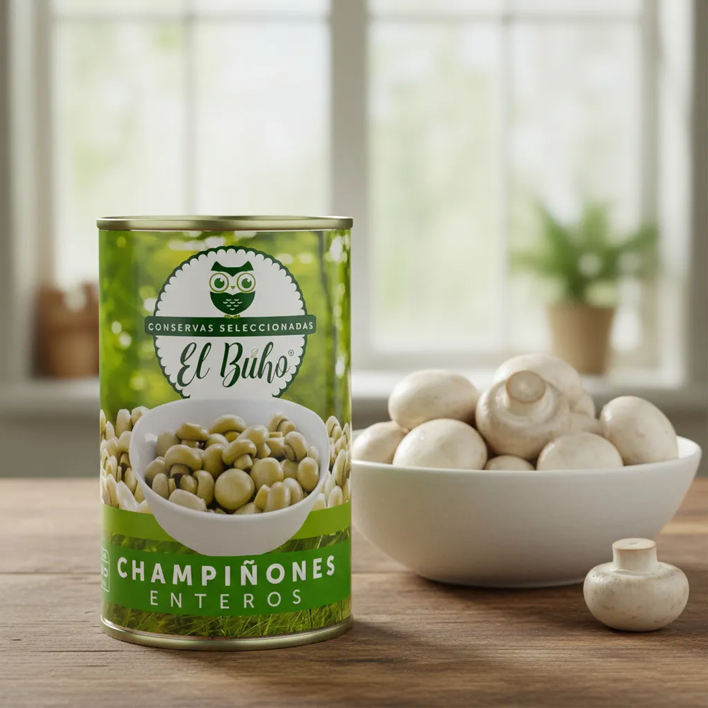 Champiñones Enteros El Buho Tarro 400gr  4