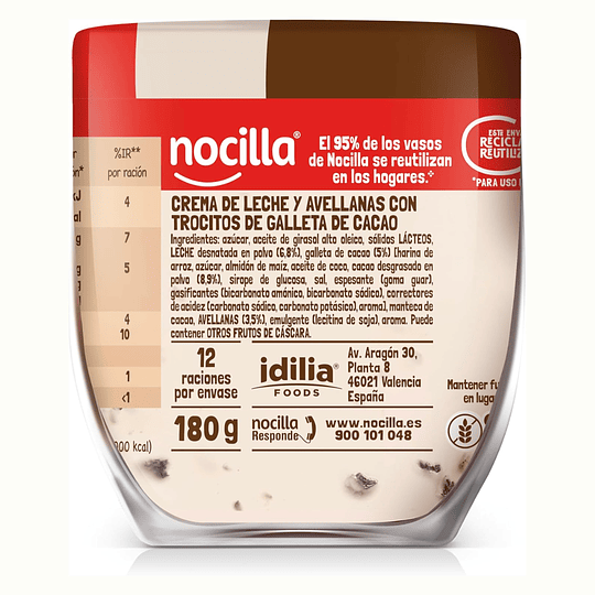 Nocilla Cookies And Cream Frasco 180gr
