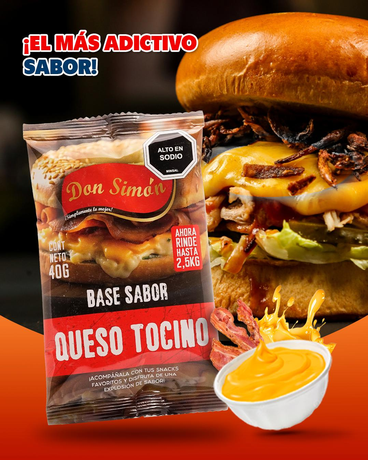 Salsa Base Queso Tocino (40gr) Don Simon 2