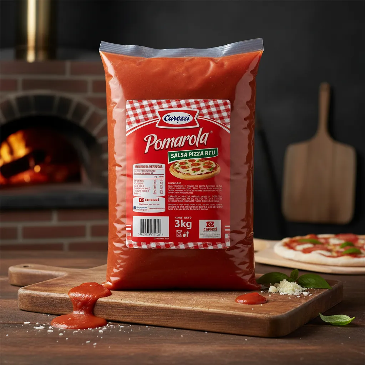 Carozzi Pomarola Salsa Pizza Rtu Lista Para Usar Bolsa 3kg 3