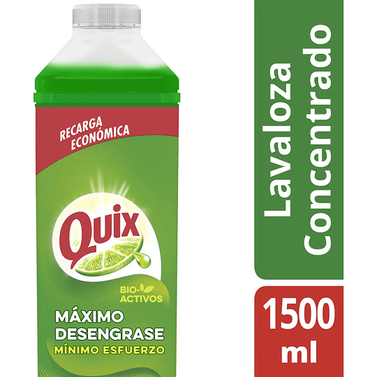 Quix Lavaloza Limón Con Bio Activos Concentrado 1.5 Litros