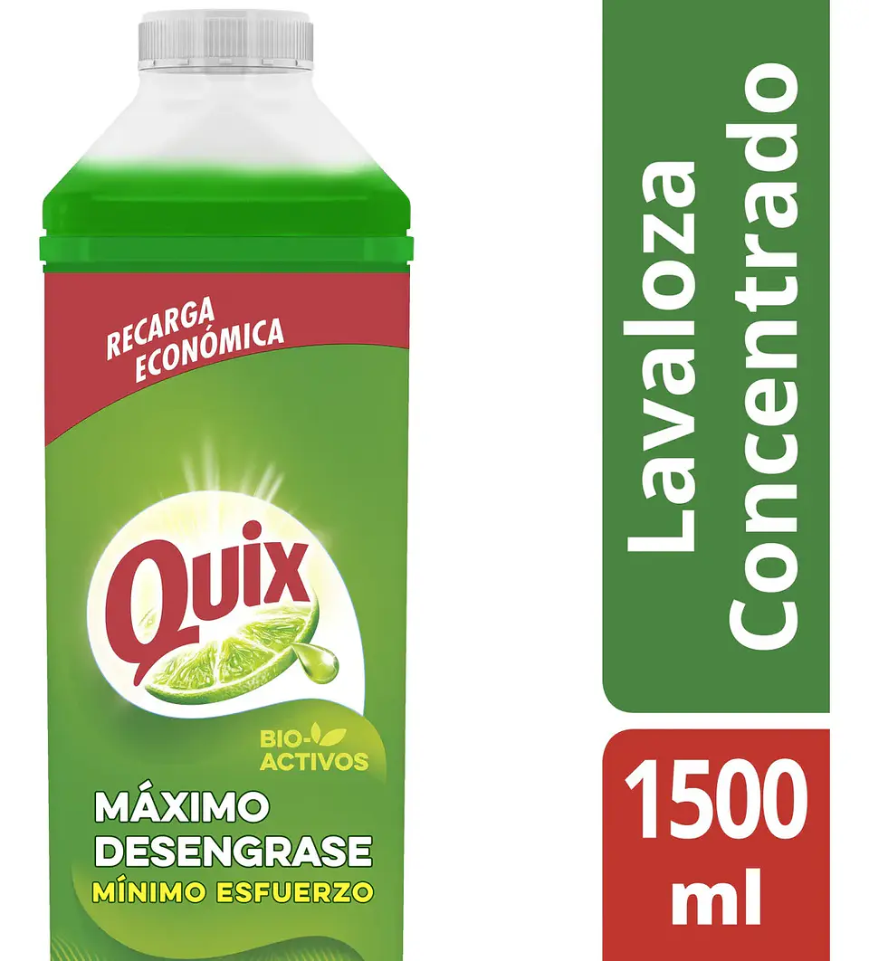 Quix Lavaloza Limón Con Bio Activos Concentrado 1.5 Litros 3