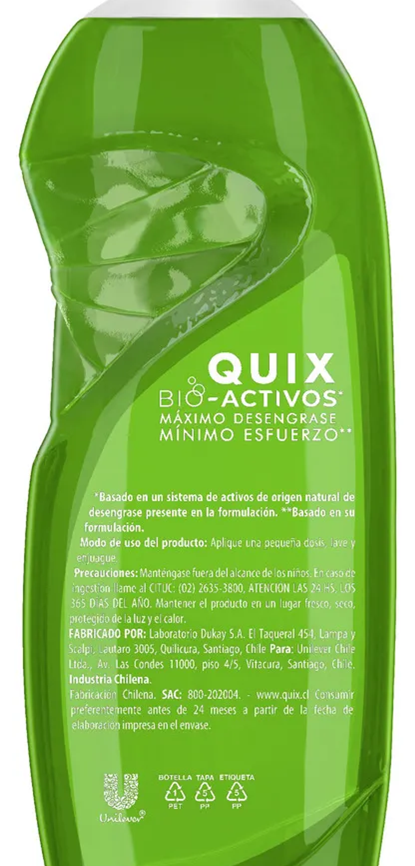 Quix Lavaloza Limón Con Bio Activos Concentrado 500ml 4