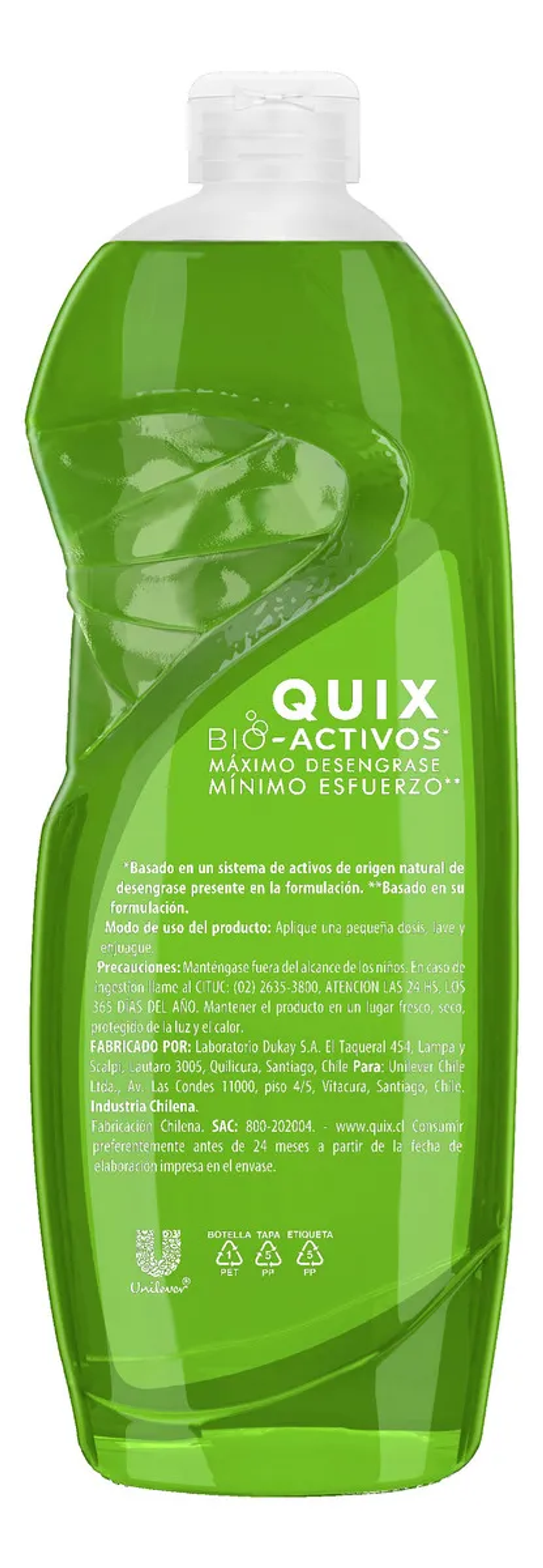 Quix Lavaloza Limón Con Bio Activos Concentrado 500ml 4