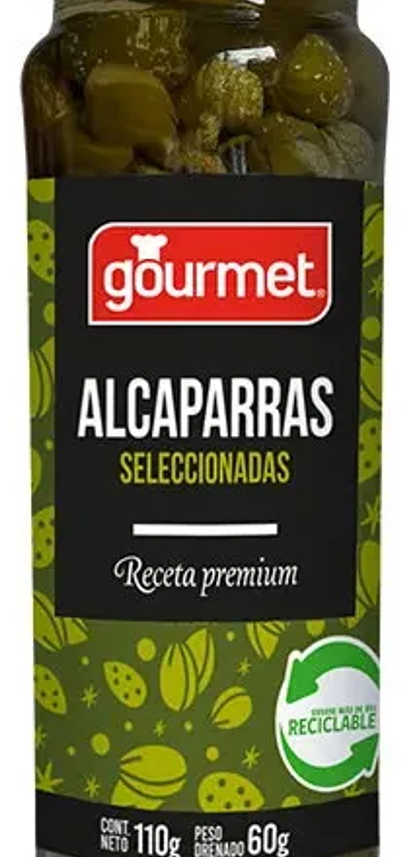 Alcaparras Gourmet Seleccionadas En Frasco 110g 1