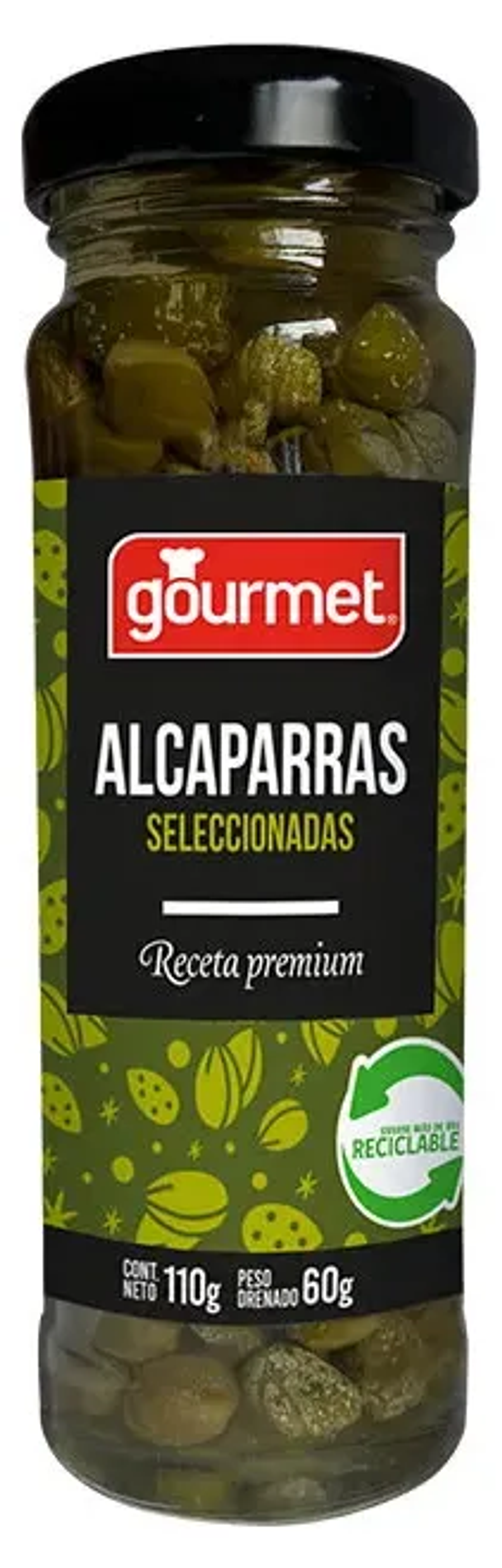 Alcaparras Gourmet Seleccionadas En Frasco 110g 1