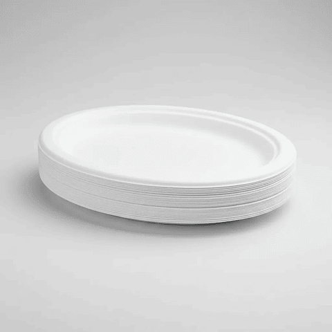 Plato Biodegrabes 23cm Paquete De 25 Unidades 