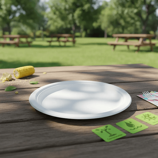 Plato Biodegrabes 23cm Paquete De 25 Unidades 