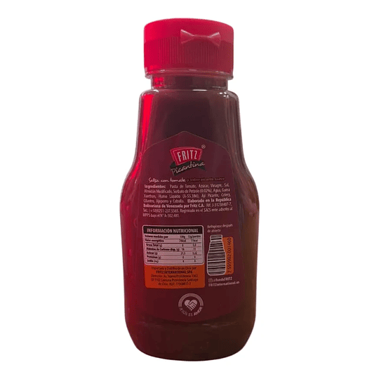 Salsa Fritz Picantina Tomate Picante Suave 260g
