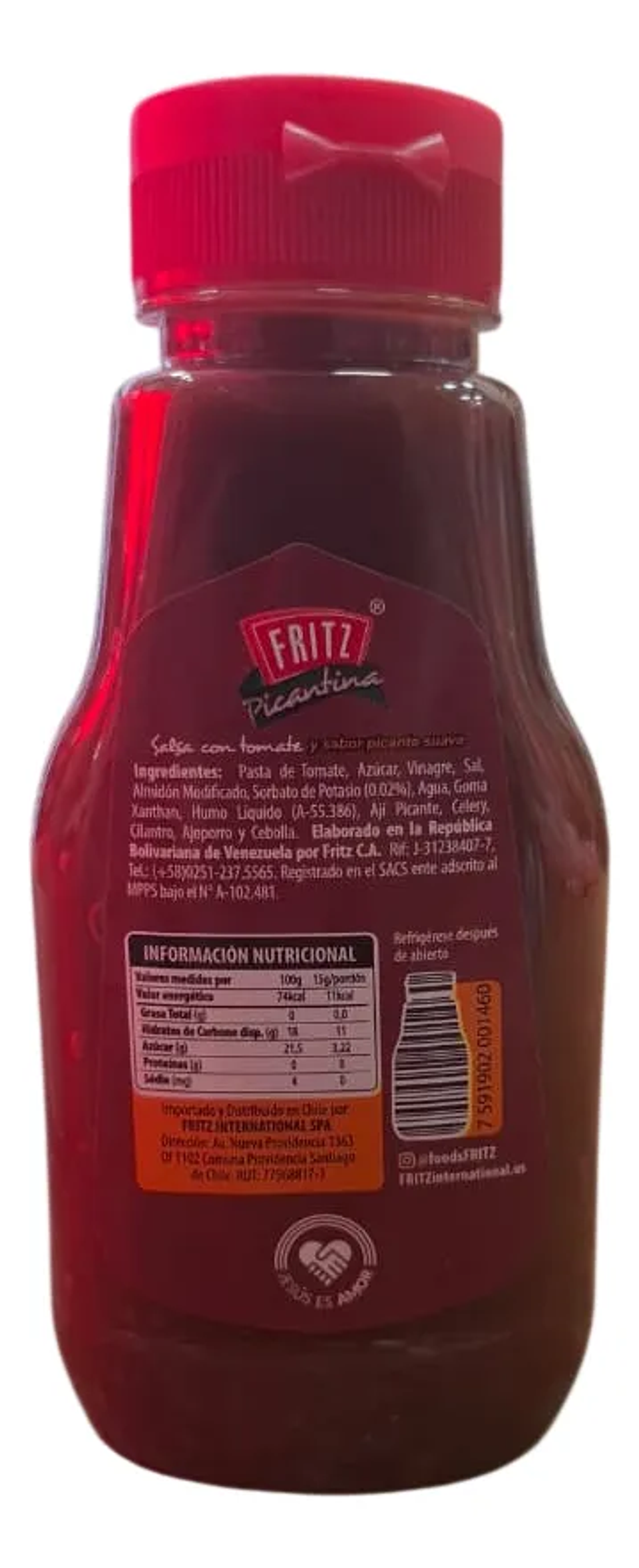 Salsa Fritz Picantina Tomate Picante Suave 260g 4