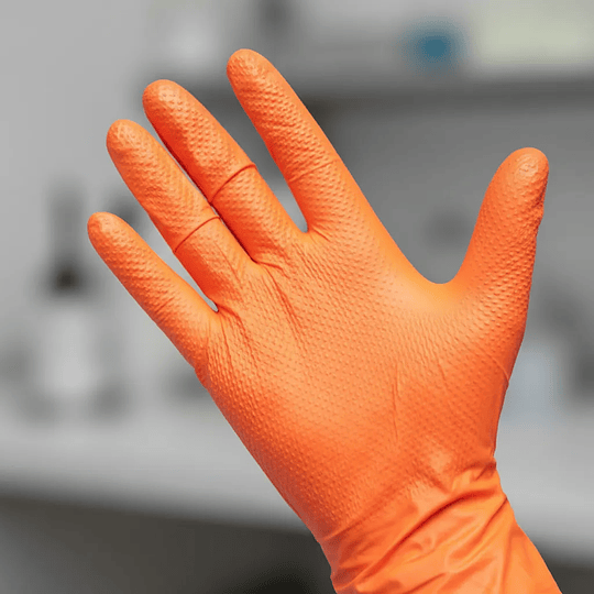 Guante de Nitrilo Naranja Texturizado 8g (50 unidades)