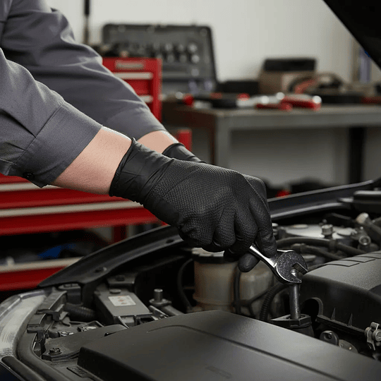 Guante de Nitrilo Negro Texturizado 8g (50 unidades)