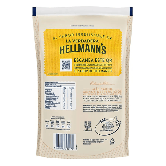 Mayonesa Hellmanns Bolsa 700gr 