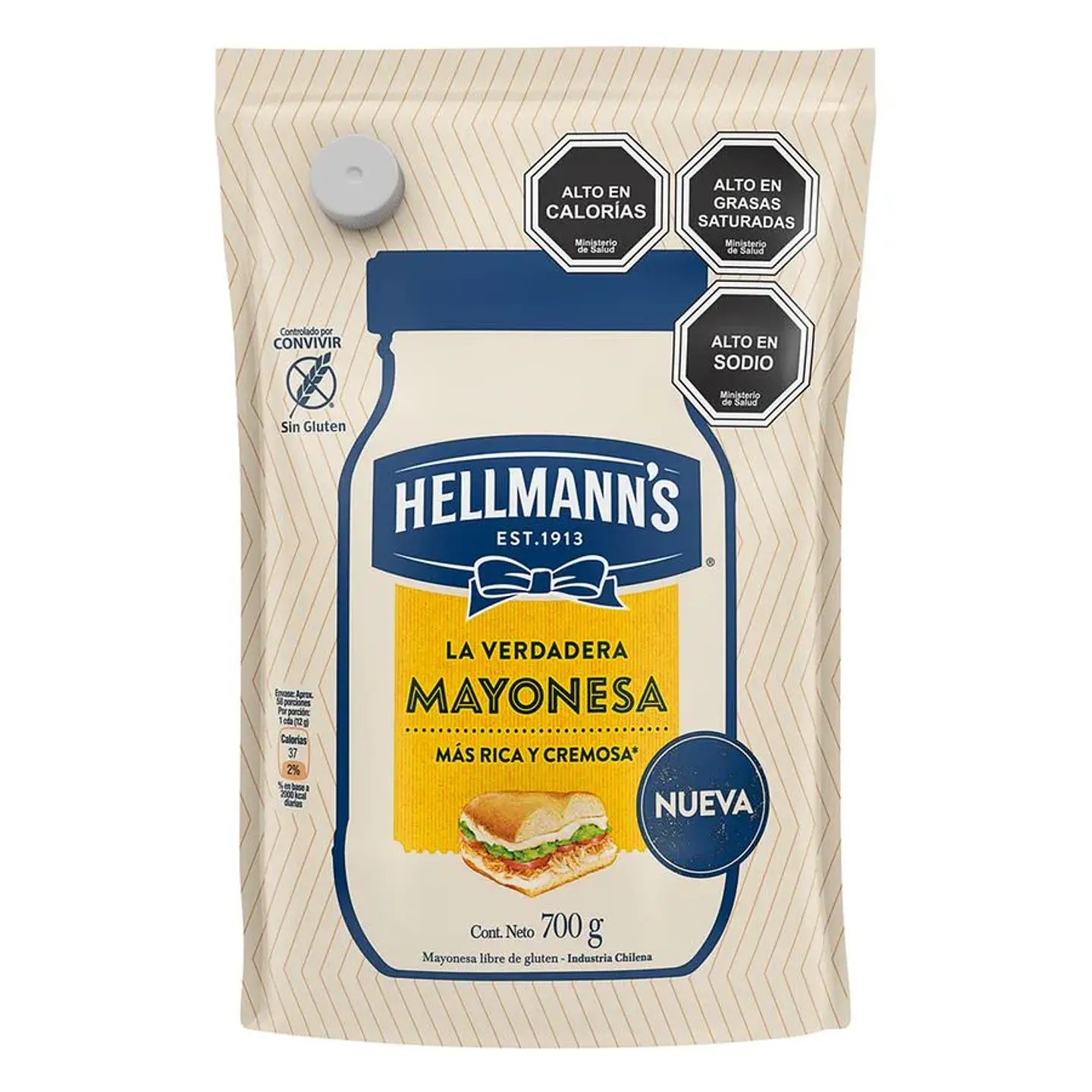 Mayonesa Hellmanns Bolsa 700gr  1