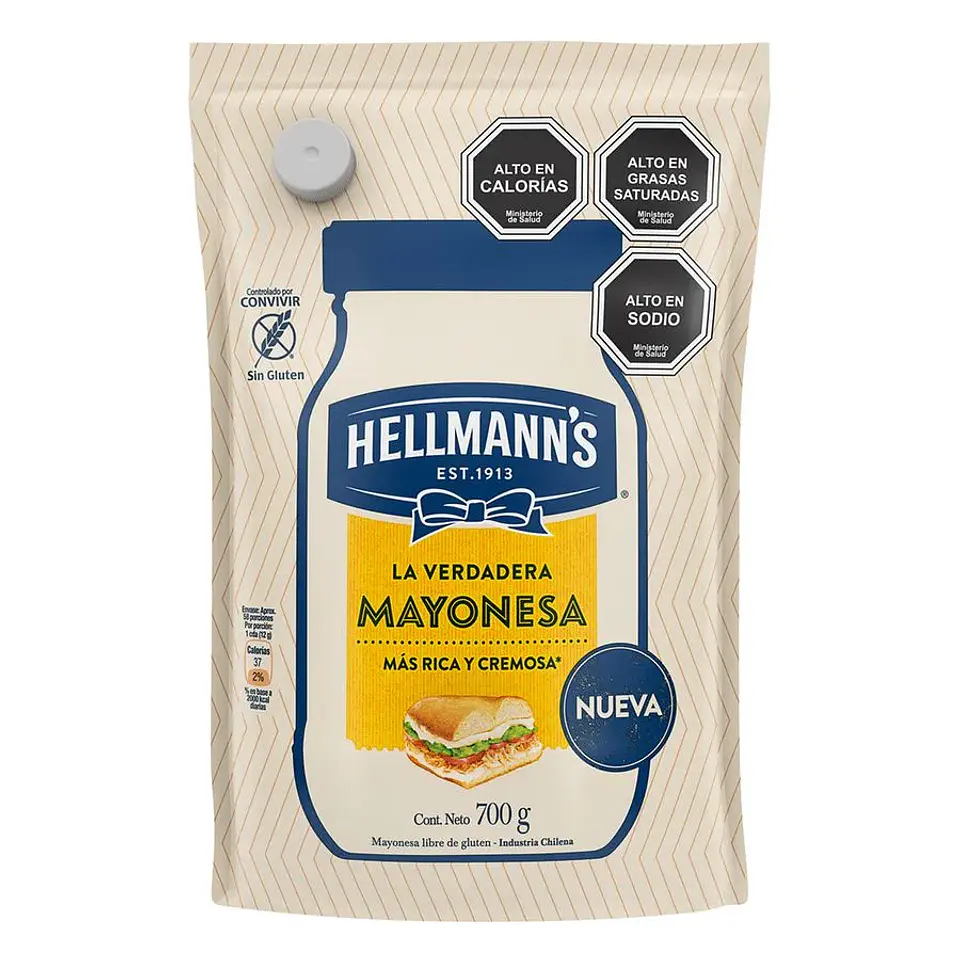 Mayonesa Hellmanns Bolsa 700gr  1