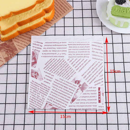 Sobre Antigrasa Letras Rojas 15x15cm (100 Unidades)