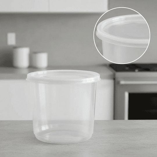 Pote / Contenedor 24oz - 750ml con Tapa (50 unidades)