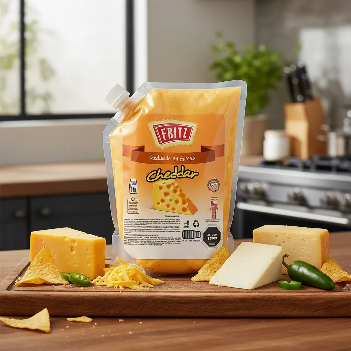 Salsa Queso Cheddar Fritz Bolsa 1kg 2