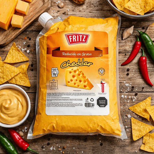 Salsa Queso Cheddar Fritz Bolsa 1kg