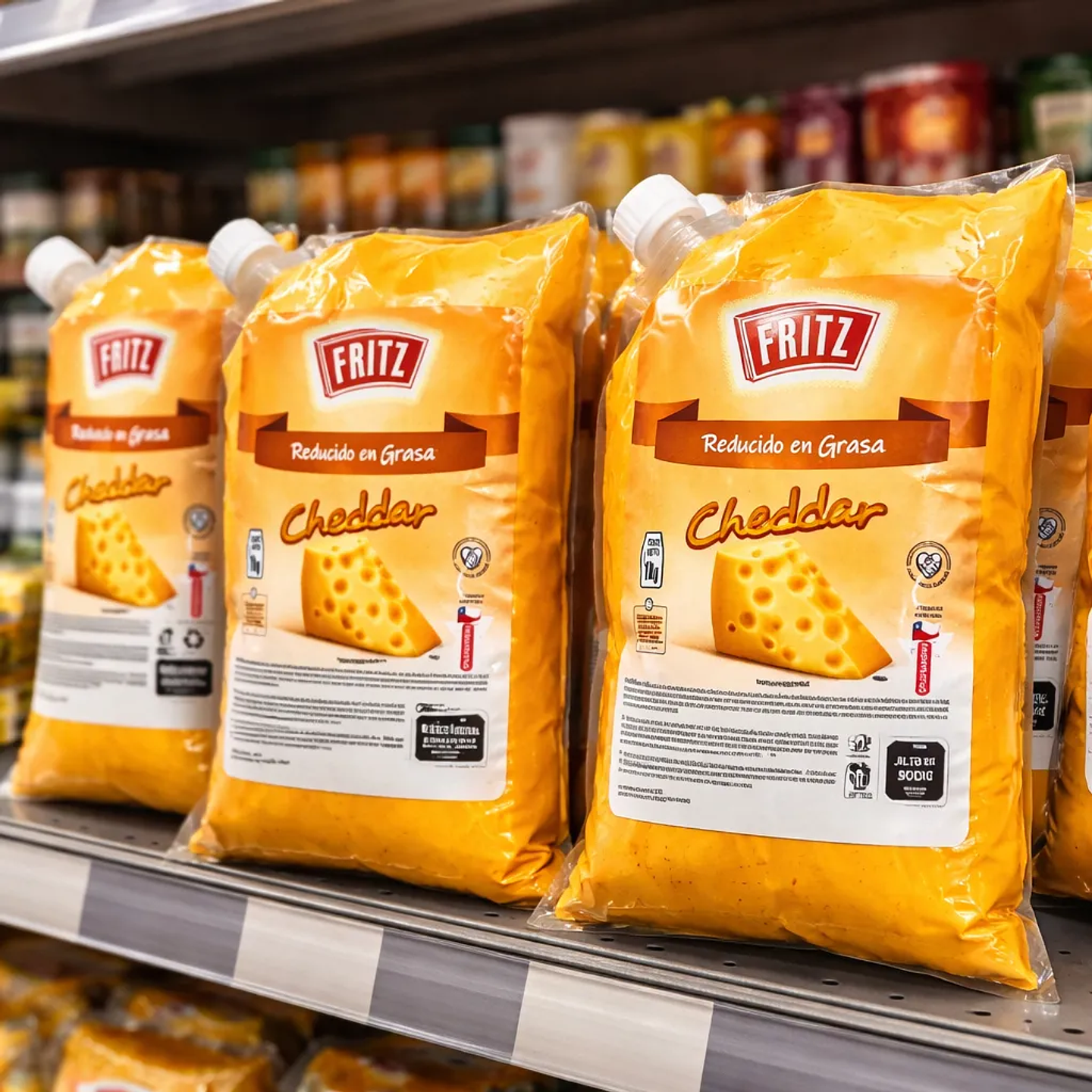 Salsa Queso Cheddar Fritz Bolsa 1kg 9