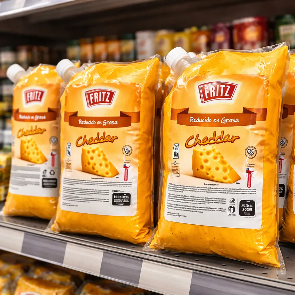 Salsa Queso Cheddar Fritz Bolsa 1kg 9
