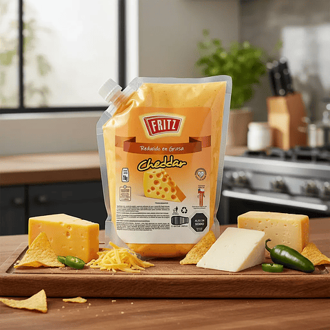 Salsa Queso Cheddar Fritz Bolsa 2.8kg