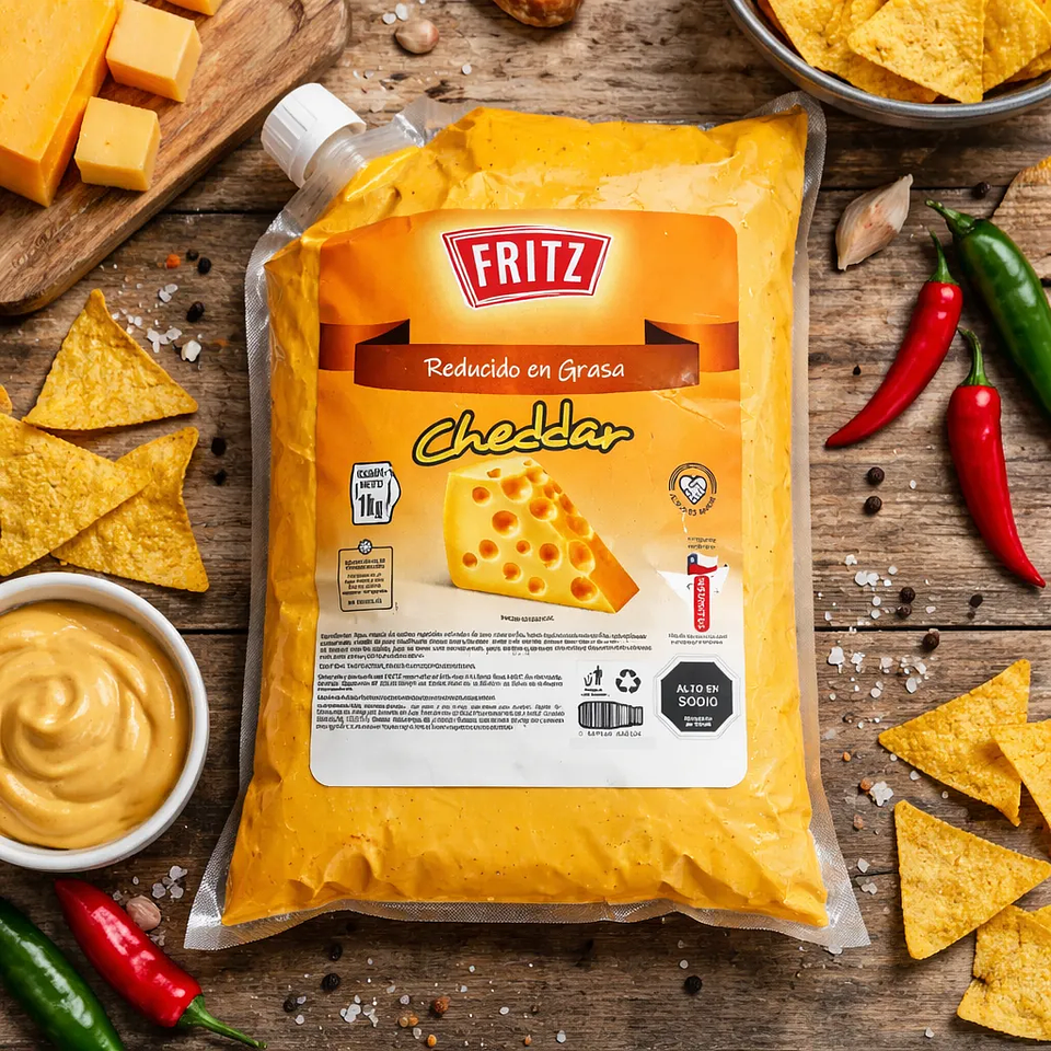 Salsa Queso Cheddar Fritz Bolsa 2.8kg 3