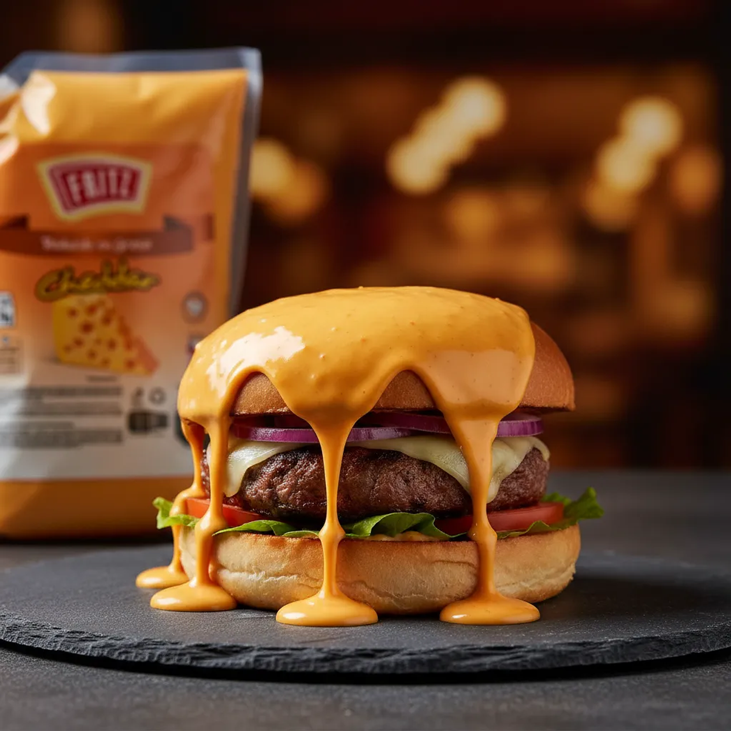 Salsa Queso Cheddar Fritz Bolsa 2.8kg 6