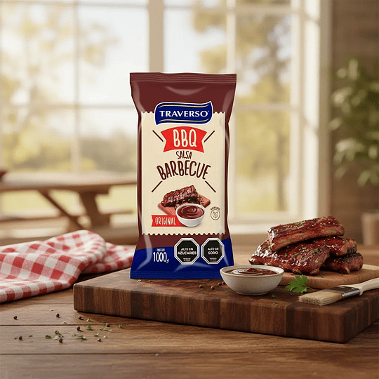 Salsa Barbecue Bbq Traverso Original Bolsa 1000g