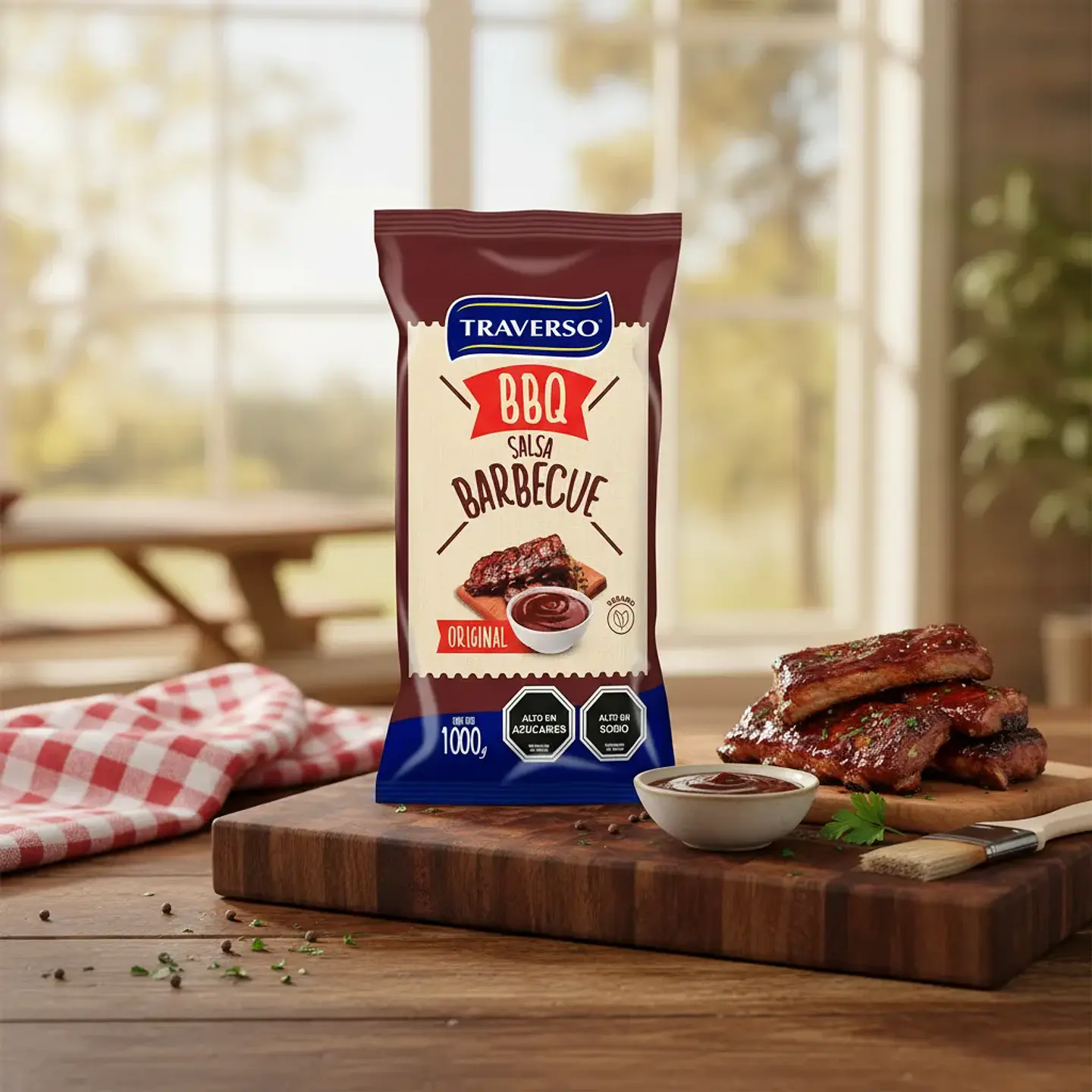 Salsa Barbecue Bbq Traverso Original Bolsa 1000g 2