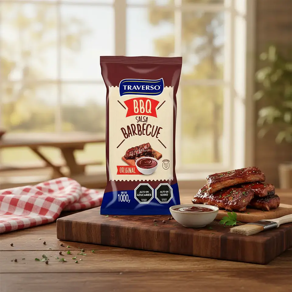 Salsa Barbecue Bbq Traverso Original Bolsa 1000g 2