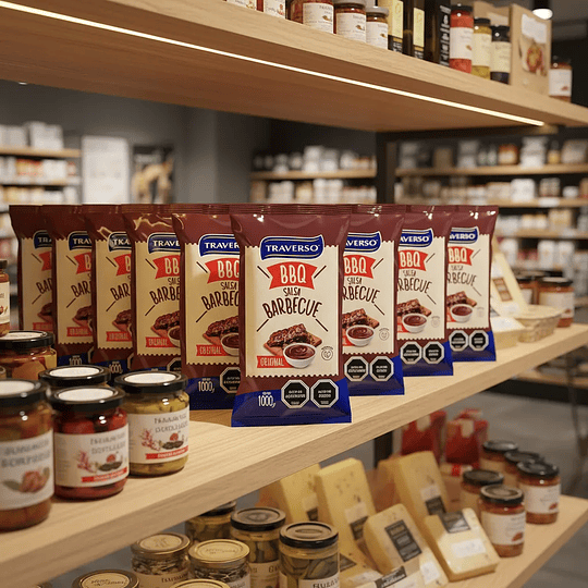 Salsa Barbecue Bbq Traverso Original Bolsa 1000g