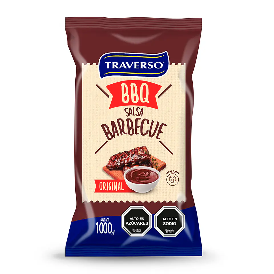 Salsa Barbecue Bbq Traverso Original Bolsa 1000g 1