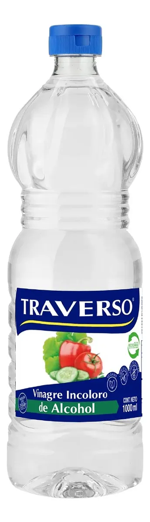 Vinagre Incoloro De Alcohol Traverso Botella 1000ml