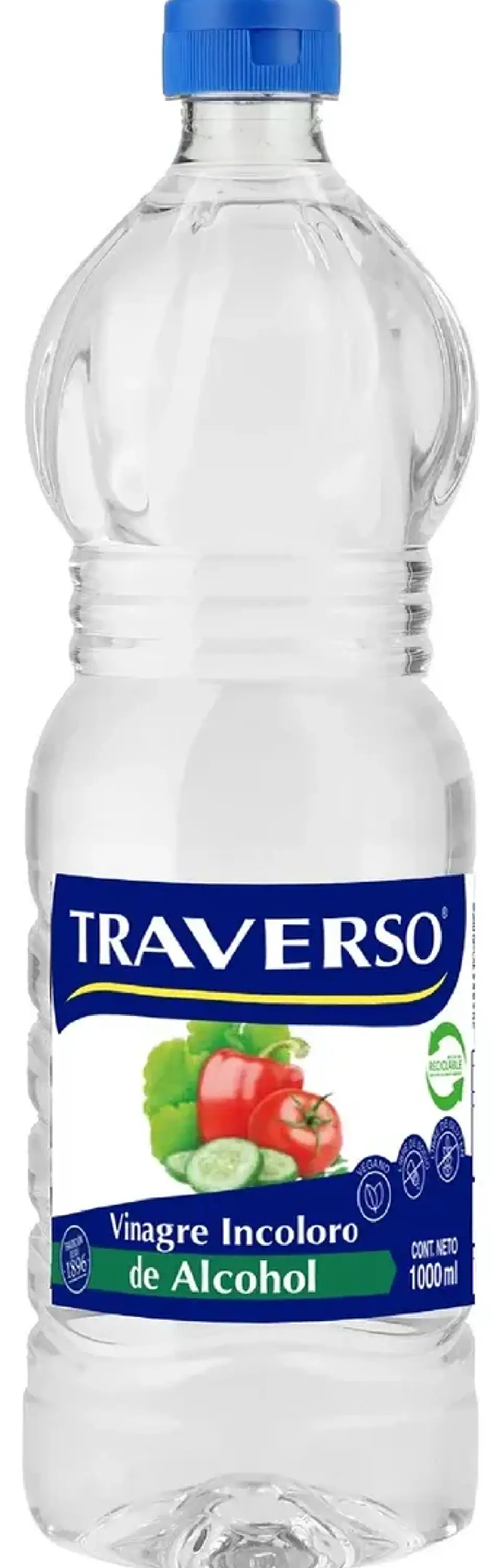 Vinagre Incoloro De Alcohol Traverso Botella 1000ml 1