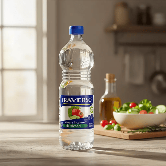 Vinagre Incoloro De Alcohol Traverso Botella 1000ml