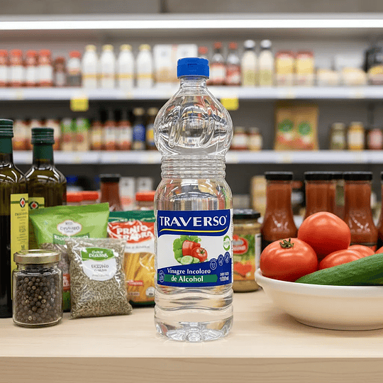 Vinagre Incoloro De Alcohol Traverso Botella 1000ml