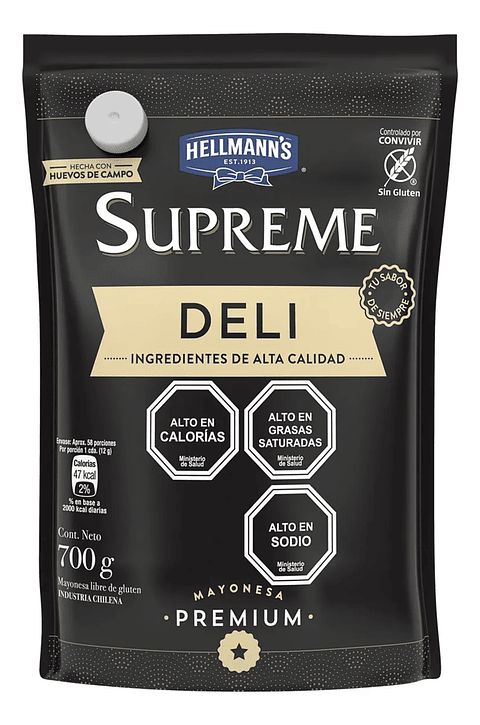 Hellmanns Supreme Mayonesa Deli Doypack 700gr