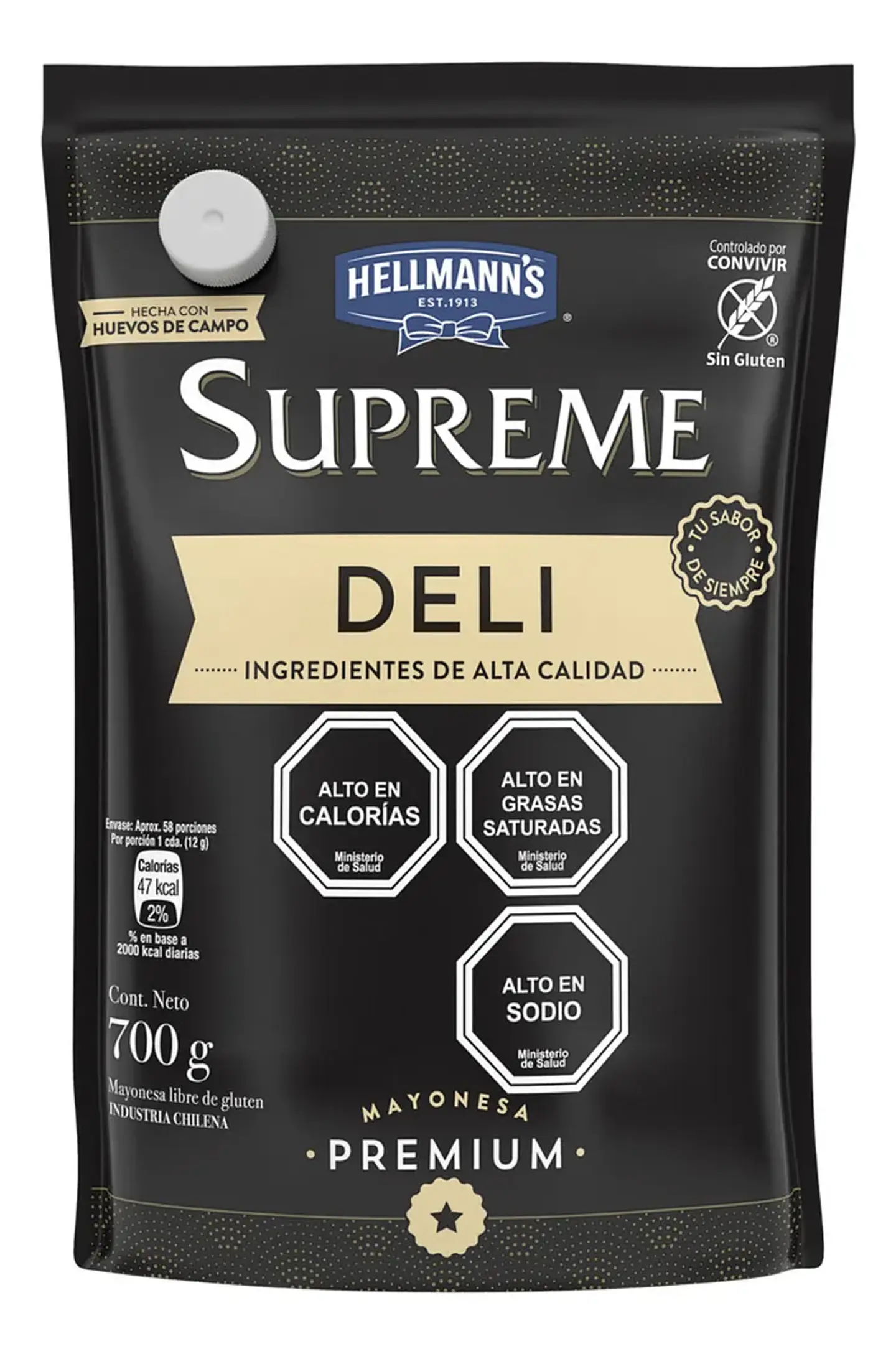 Hellmanns Supreme Mayonesa Deli Doypack 700gr 1