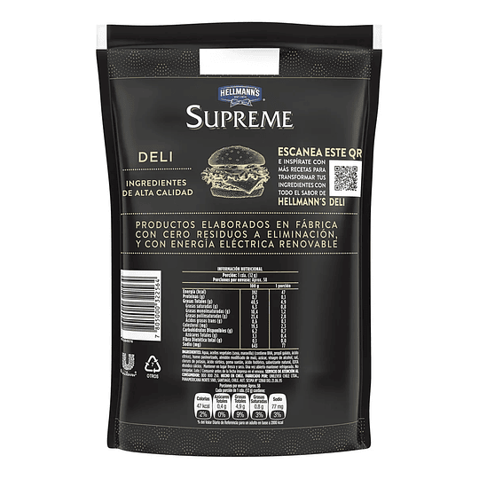 Hellmanns Supreme Mayonesa Deli Doypack 700gr