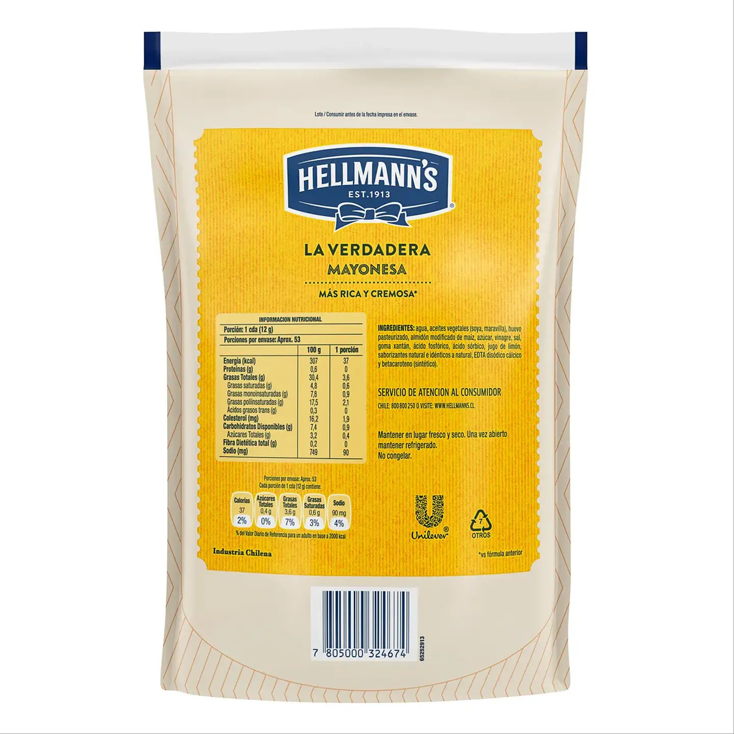 Mayonesa Hellmanns Bolsa 630gr 2
