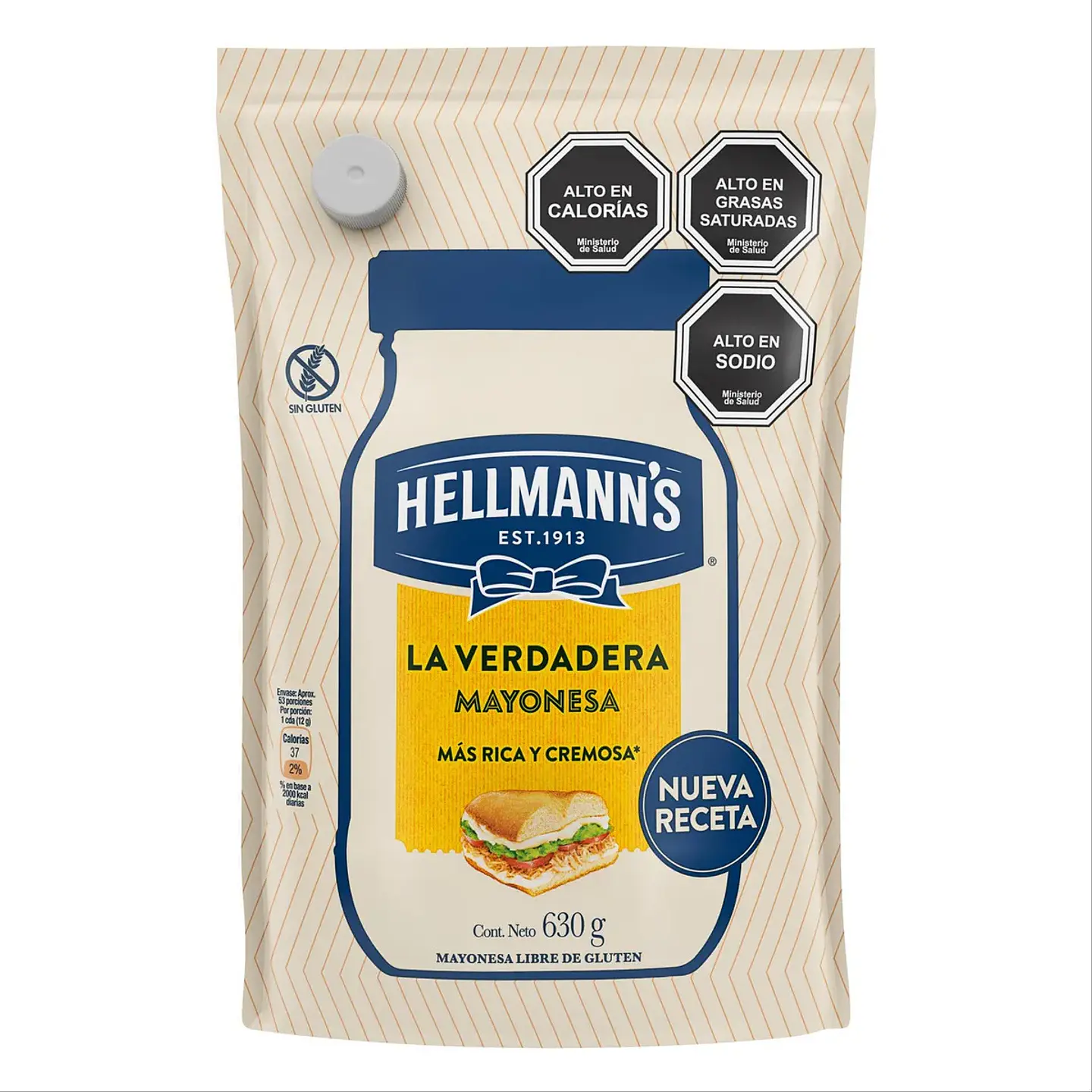 Mayonesa Hellmanns Bolsa 630gr 1