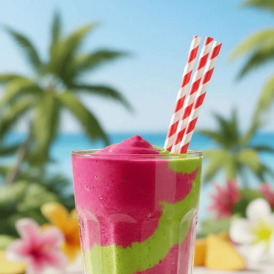 Bombillas Bicolor De Papel Envueltas 20x0,6cm X 300 Unidades