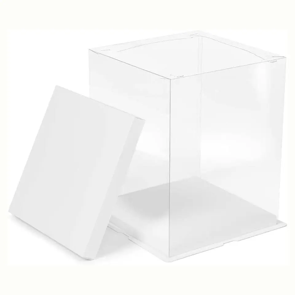 Caja Transparente Cuadrada Para Torta 30x30x30cm 5