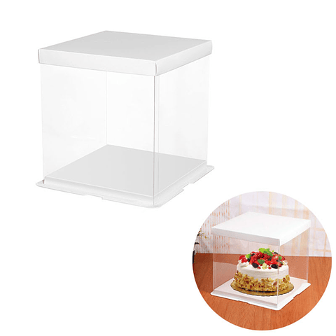 Caja Transparente Cuadrada Para Torta 30x30x30cm