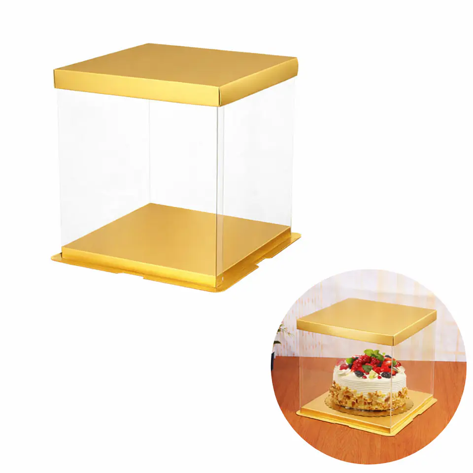 Caja Transparente Cuadrada Para Torta 30x30x30cm 7