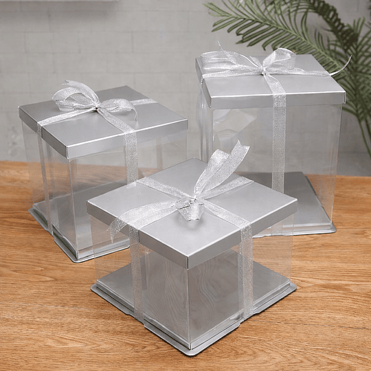 Caja Transparente Cuadrada Para Torta 30x30x30cm