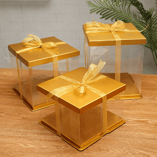 Caja Transparente Cuadrada Para Torta 30x30x30cm